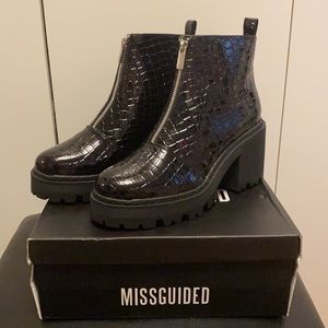 Black chunky ankle boot